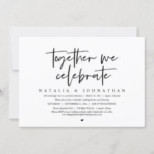 Tillsammans firar vi Bröllop Elopement Party Inbjudningar
