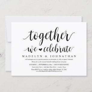 Tillsammans firar vi Bröllop Elopement Party Inbjudningar