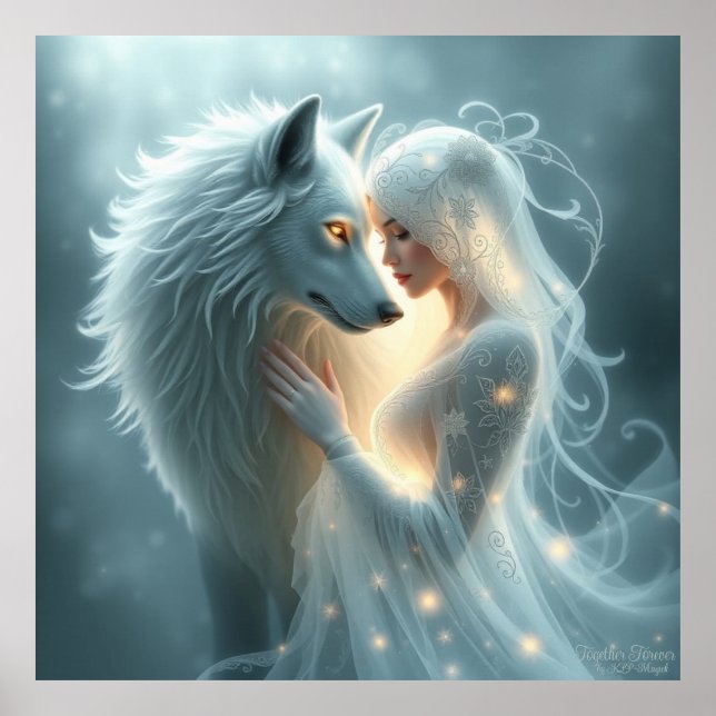 Tillsammans för AI Fantasy Digital Art Print Poster (Framsidan)