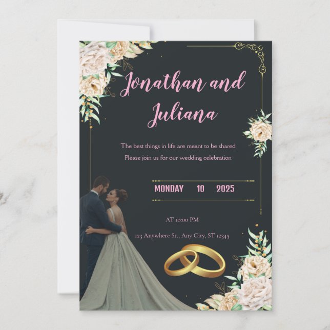 Tillsammans för alltid – Sarah & Ahmeds bröllop Meddelande (Framsida)