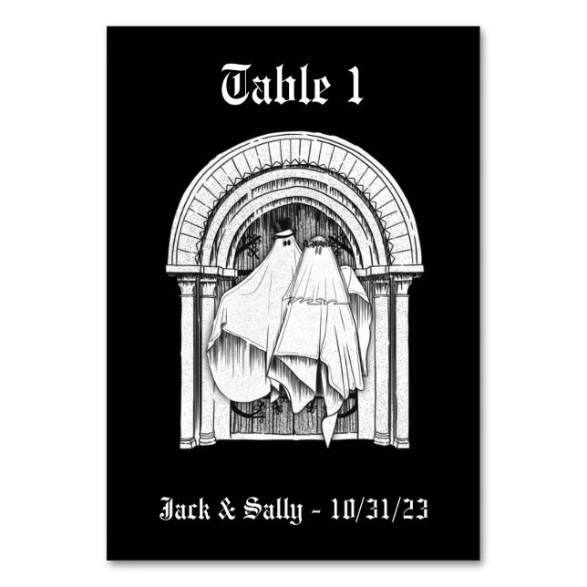 Tillsammans för Bordsnumren Ghost Bride & Groom Bordsnummer (Framsidan)