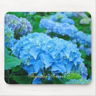 Tillsammans för evigt! Musmatta Blå Hortensia Blom