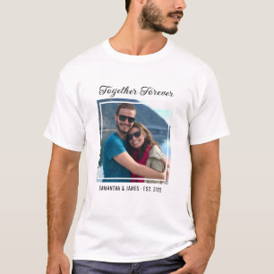 Tillsammans För Evigt Typografi Par Foto Namn T Shirt