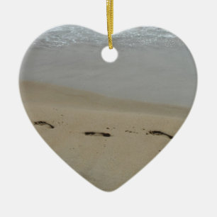 Tillsammans för fotavtryck i Sand-ornamet Julgransprydnad Keramik