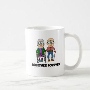 Tillsammans för gamla par Tecknad, luddig mug Kaffemugg