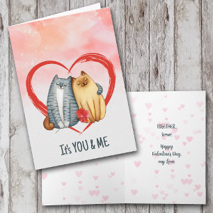 Tillsammans för katter Valentine Helgkort