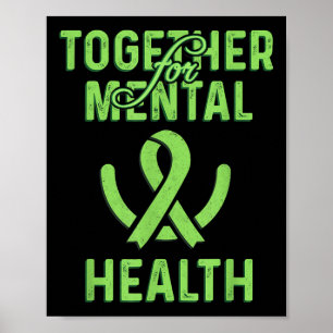 Tillsammans för mental hälsa Människans hjärnsjukd Poster