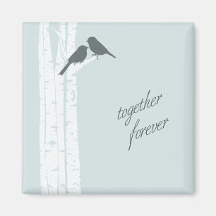 Tillsammans Forever love-fåglar i Träd Magnet