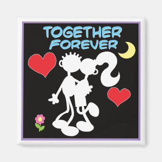 Tillsammans Forever valentine-paret stick figurer Magnet