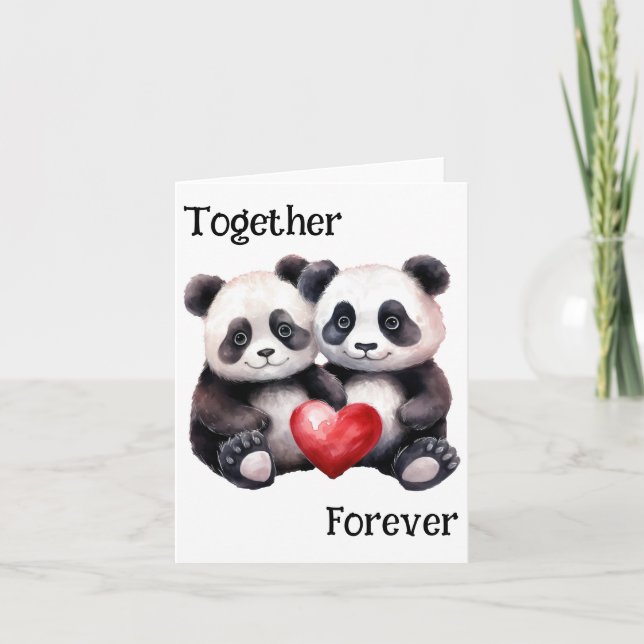 Tillsammans Froever Panda par  Helgkort (Framsida)