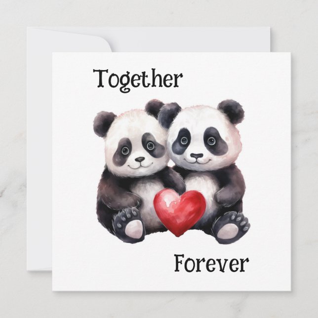 Tillsammans Froever Panda par  Inbjudningar (Framsida)
