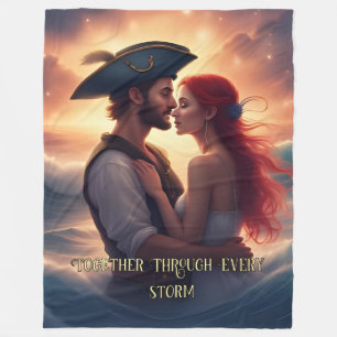Tillsammans genom varje storm Romantic Pirat Fleecefilt
