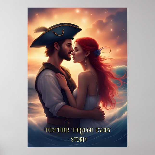Tillsammans genom varje storm Romantic Pirat Poster (Framsidan)