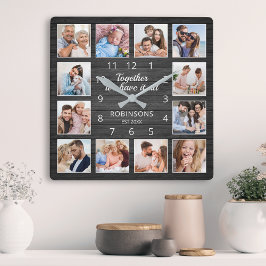 Tillsammans har vi det hela fotosvart för offertfa fyrkantig klocka
