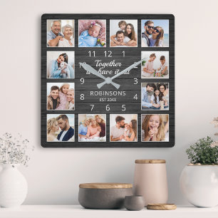 Tillsammans har vi det hela fotosvart för offertfa fyrkantig klocka
