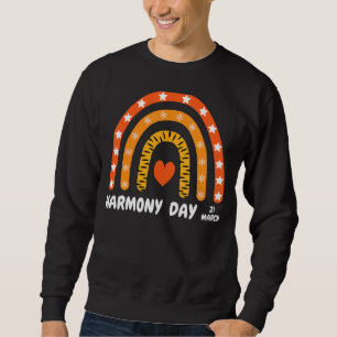 Tillsammans Harmony Day 21 mars 21 Regnbåge Orange Lång Ärmad Tröja