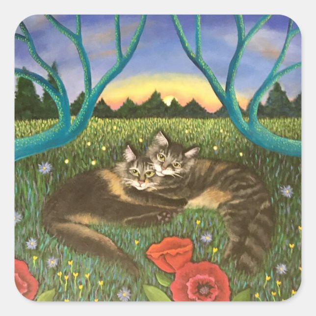 Tillsammans igen fyrkantigt klistermärke (Framsida)