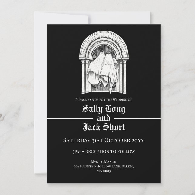 Tillsammans inför Spöken bröllopsinbjudan Inbjudningar (Framsida)