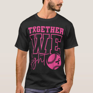 Tillsammans Kämpar Vi Softboll Bröstcancer Medvete T Shirt
