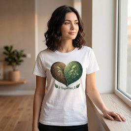 Tillsammans Leaf Heart Romantisk Kvinnlig T-Shirt
