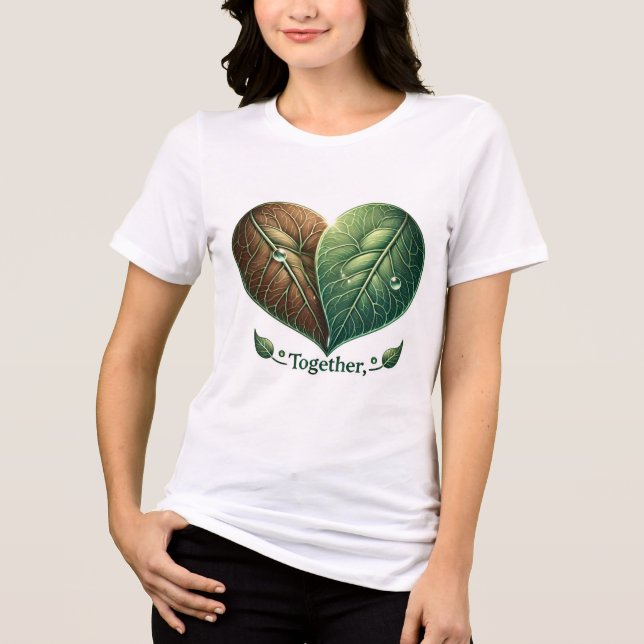 Tillsammans Löv Heart Design T Shirt (Framsida)