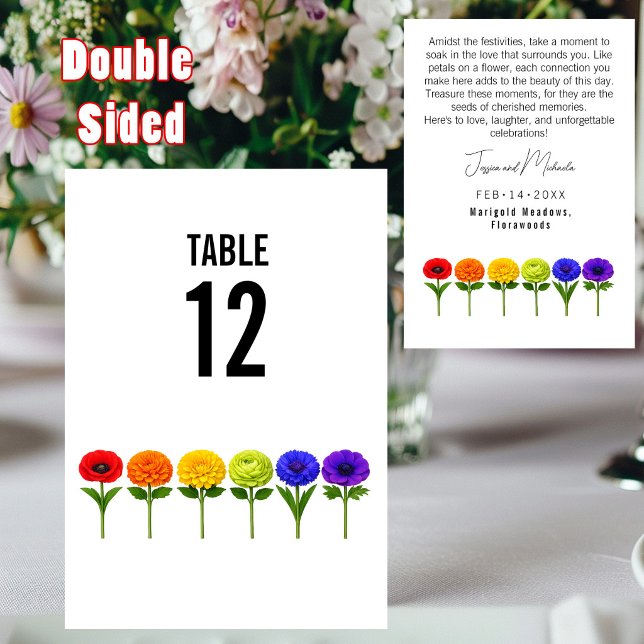Tillsammans med text på baksidan bröllop Flourera  Bordsnummer (With text at back wedding Flourish Together Table Number)