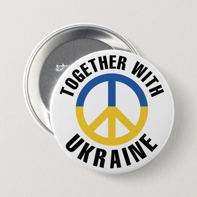 Tillsammans med Ukraina Knapp (Framsida & baksida)
