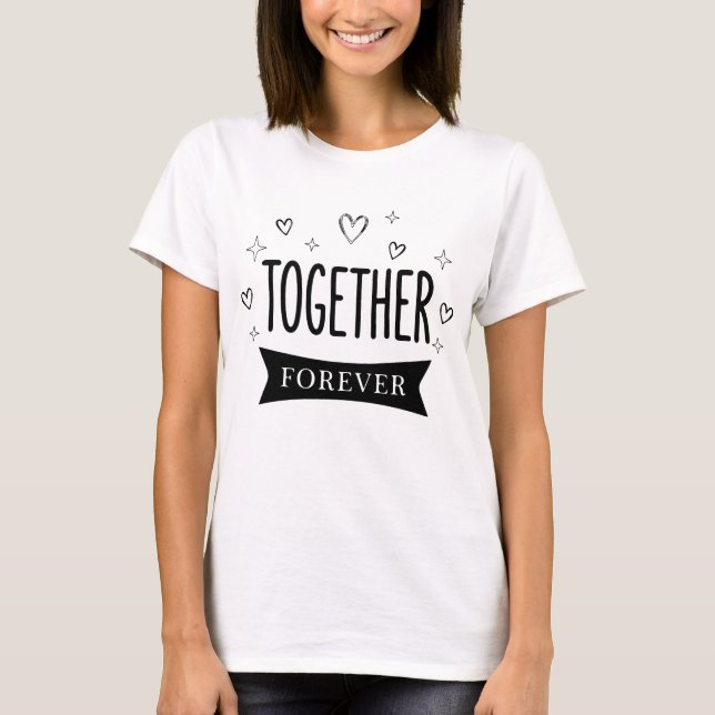 Tillsammans Minimalistisk Typografi Modern Enighet T Shirt (Framsida)