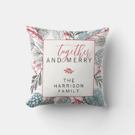 Tillsammans och glädjefull grönskande familj under kudde