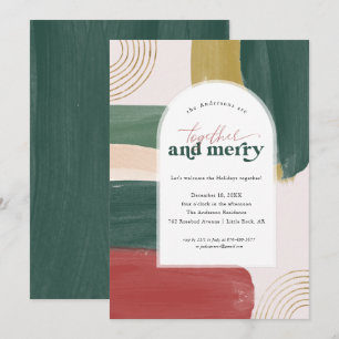 Tillsammans och merry Modern jul Party Inbjudningar