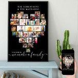 Tillsammans Personlig Kärlek Heart 29 Photo Collag Poster<br><div class="desc">Skapa din egen personlig poster med 29 av dina favoritfoton och din familj namn. Fotomallen är utformad för att skapa en fotokollage i form av ett kärlek-hjärta och visa bilder i en blandning av porträtt, liggande och fyrkantiga instrumentformat. Ladda upp foton som arbetar i rader, från överkant till grund. Utformningen...</div>