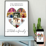 Tillsammans Personlig Kärlek Heart 9 Photo Collage Poster<br><div class="desc">Skapa din egen personlig poster med 9 av dina favoritfoton och din familjs namn. Fotomallen har ställts in för att skapa en fotokollage i form av ett kärlek-hjärta och visa bilder i en blandning av porträtt och liggande format. Ladda upp foton som arbetar i rader, från överkant till grund. Mönstret...</div>
