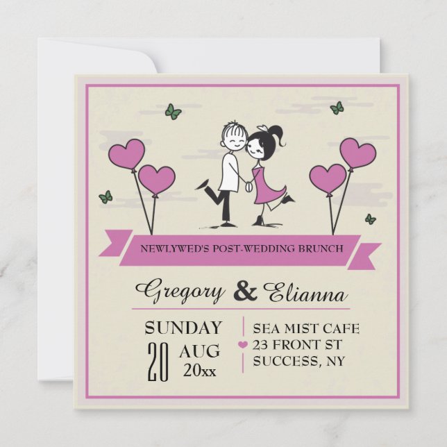 Tillsammans Post Bröllop Brunch-inbjudan Inbjudningar (Framsida)