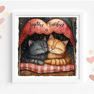 Tillsammans Poster Purrfect Kattunge Wall Art
