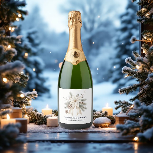 Tillsammans Reimaged Elegant Poinsettia (Togetherness Reimagined Elegant Poinsettia Sparkling Wine Label)