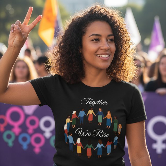 Tillsammans reser vi oss Internationella kvinnodag T Shirt (Skapare uppladdad)