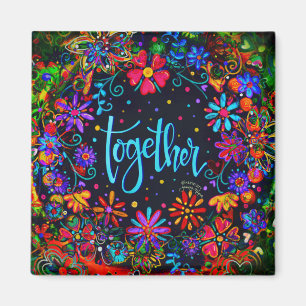 Tillsammans Roligt Blommigt Trendig ONE ORD Inspir Magnet