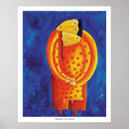 Tillsammans samtida akrylkonsttryck poster