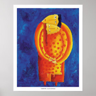Tillsammans samtida akrylkonsttryck poster