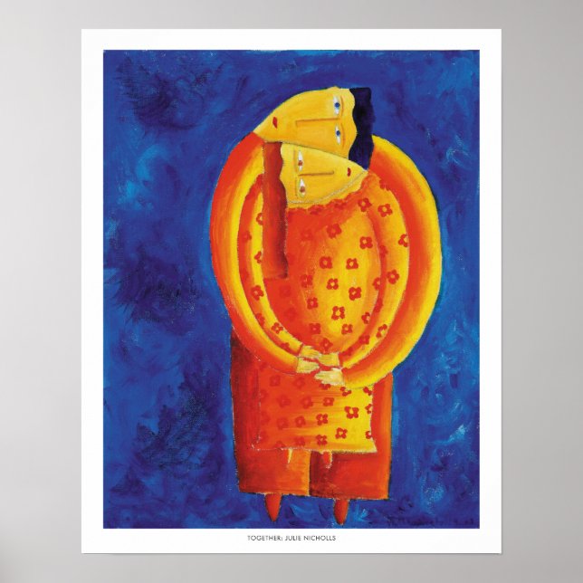 Tillsammans samtida akrylkonsttryck poster (Framsidan)