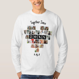 Tillsammans Sedan År 22 Hjärta Fotokollage Par T Shirt