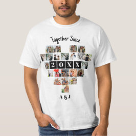 Tillsammans Sedan År 22 Hjärta Fotokollage Par T Shirt