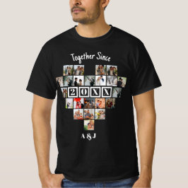 Tillsammans Sedan År 22 Hjärta Fotokollage Par T Shirt