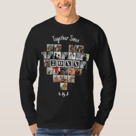 Tillsammans Sedan År 22 Hjärta Fotokollage Par T Shirt