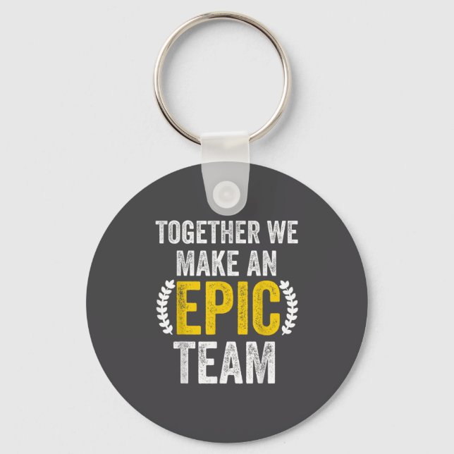 Tillsammans Skapar Vi Ett Ec-team - Fantastiska Ko Nyckelring (Framsida)