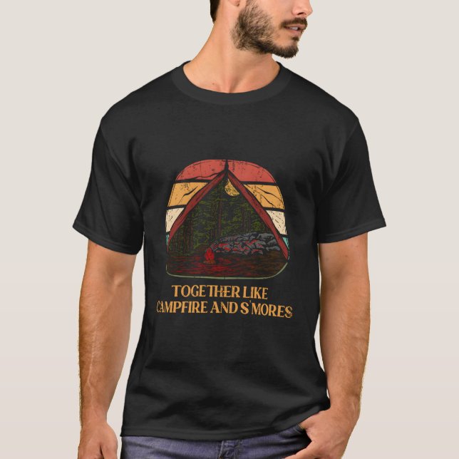 Tillsammans som Campfire och Smog Camg Ord Cam T Shirt (Framsida)