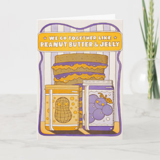 Tillsammans som jordnötssmör & gelé Letterpress Kort