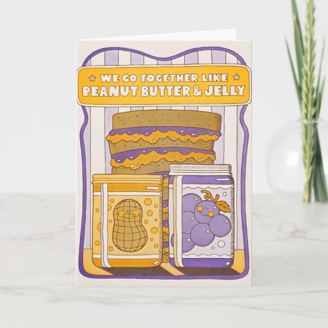 Tillsammans som jordnötssmör & gelé Letterpress Kort (Framsida)