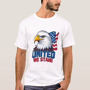 Tillsammans står vi amerikansk flagga patriotisk t shirt