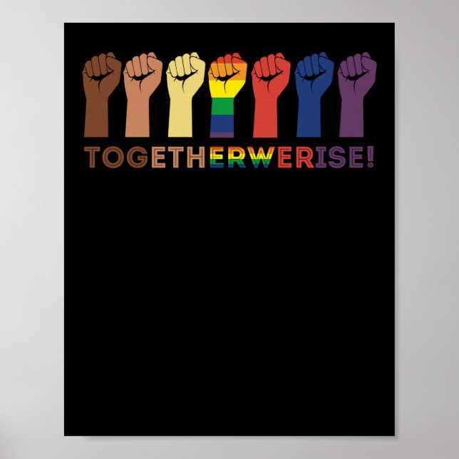 Tillsammans Stiga upp vi jämlikhet mellan Social Poster (Framsidan)